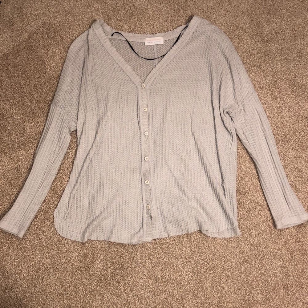 Free People Grey button sweater